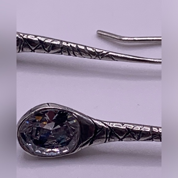 Silpada Vintage Sterling FALLING STAR Cubic Zirconia Threader Earrings - Picture 13 of 16